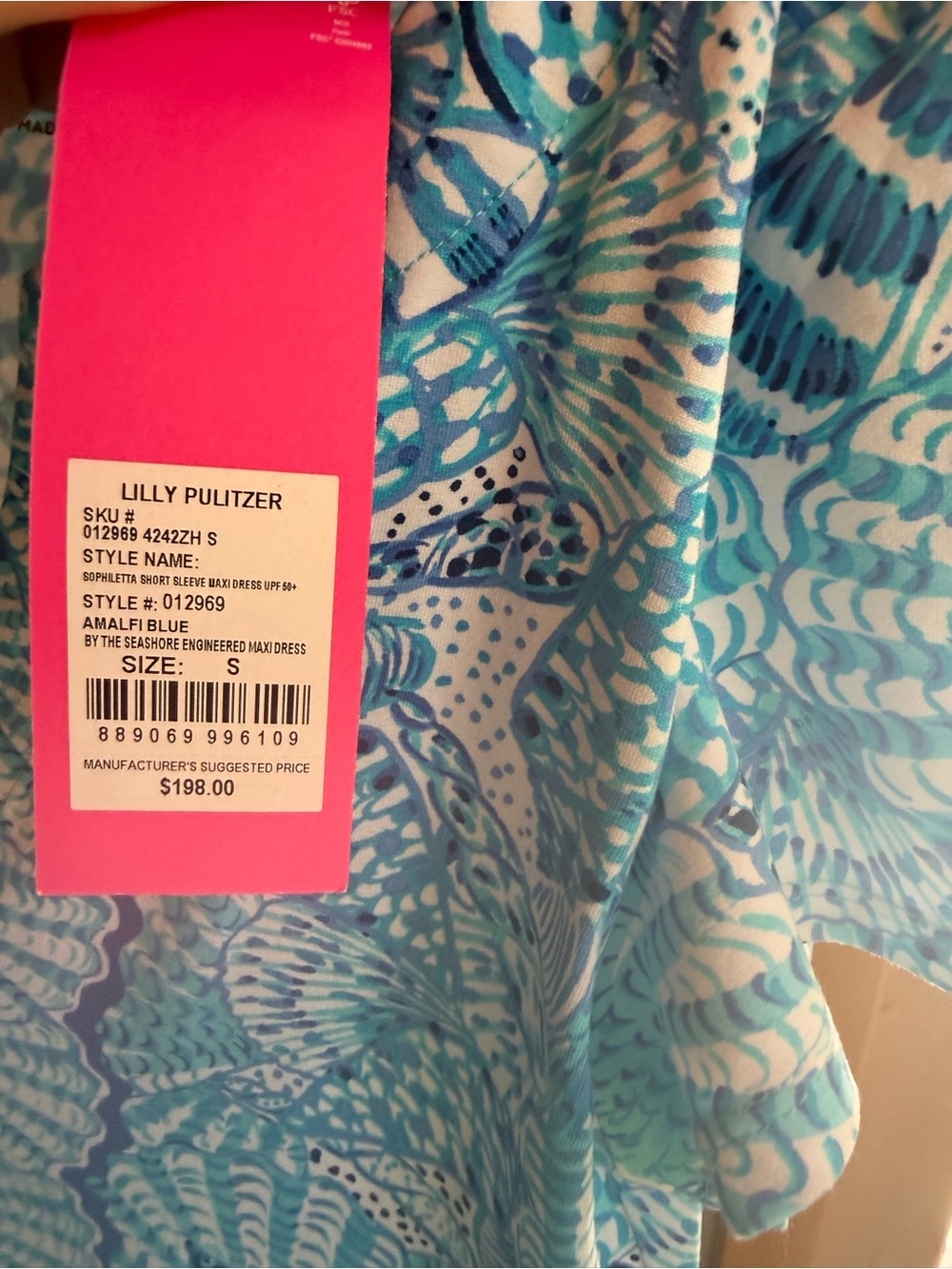 Lilly Pulitzer Amalfi Blue Patterned Maxi Dress - Picture 3 of 4